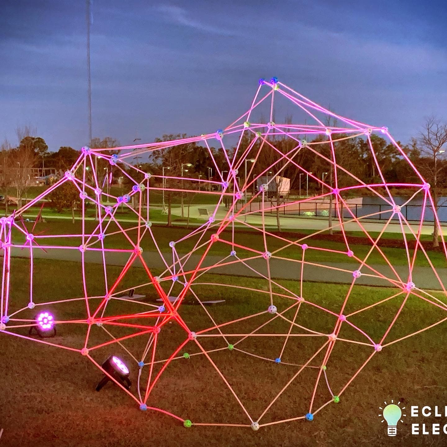 Illuminated large-scale sculptural installation
