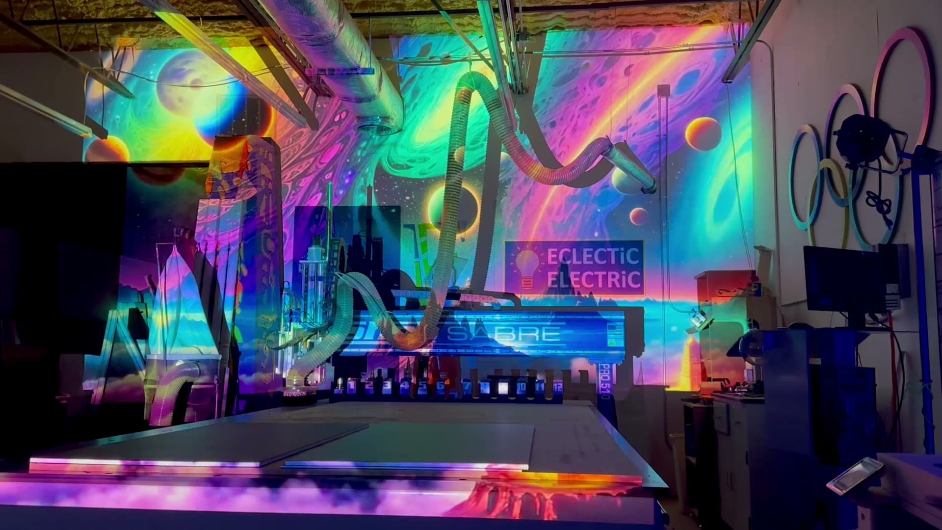 Projection-mapped fabricated structure