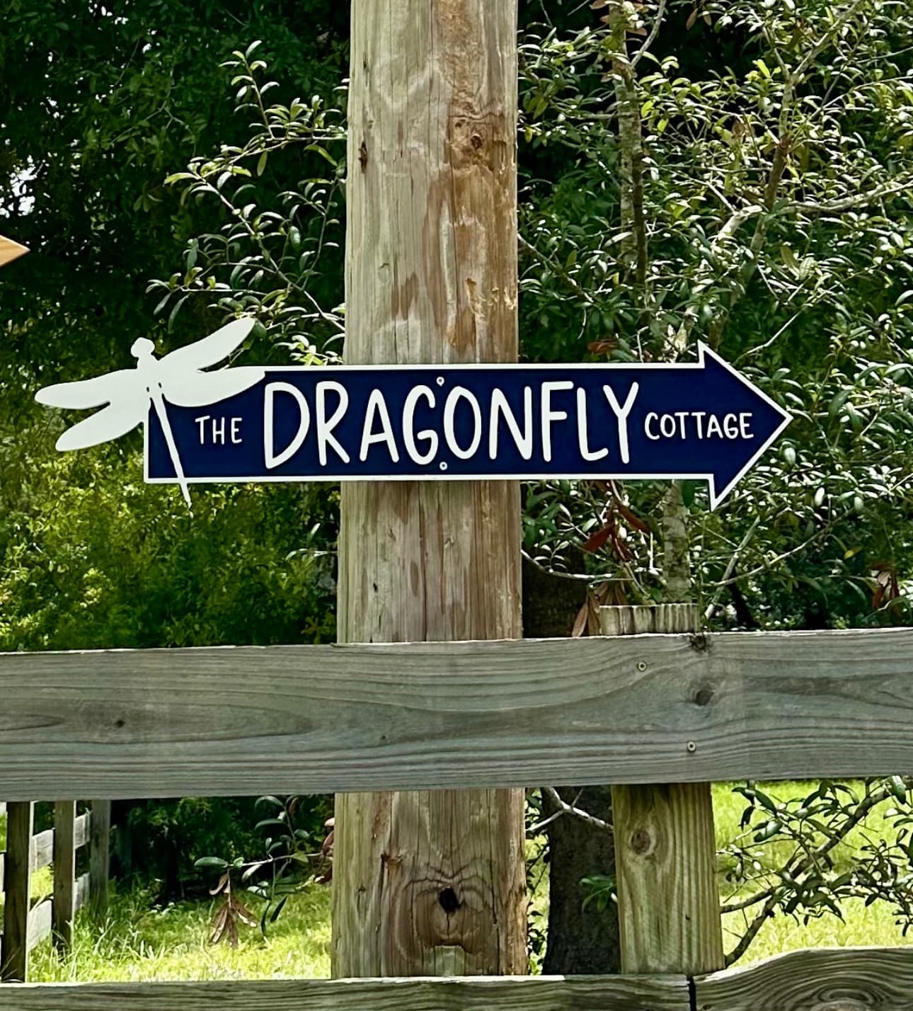 Dragonfly Cottage carved HDU home sign